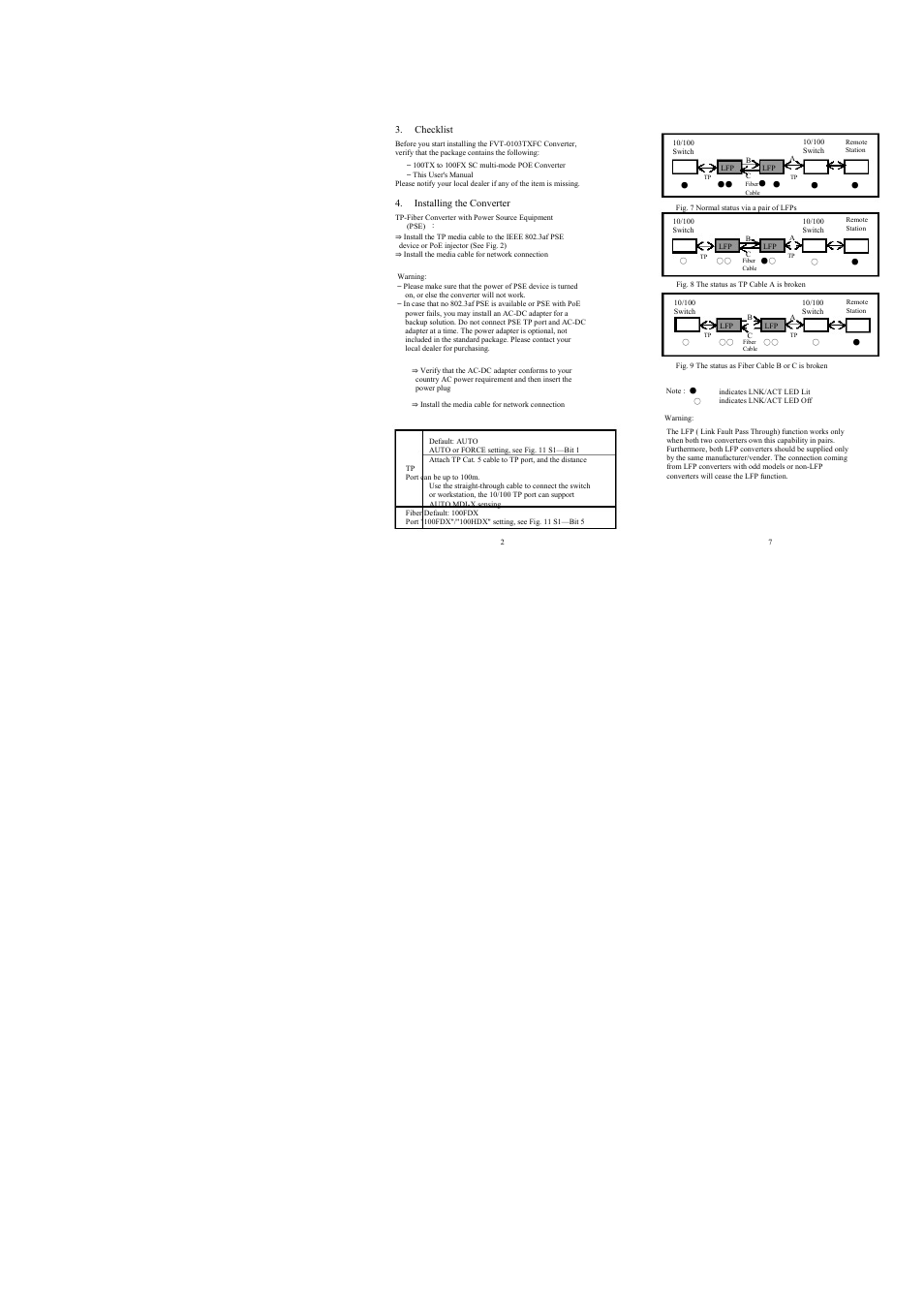 LevelOne FVT-0103TXFC User Manual | Page 5 / 7