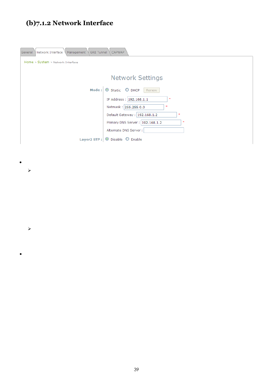 B)7.1.2 network interface | LevelOne EAP-200 User Manual | Page 39 / 81