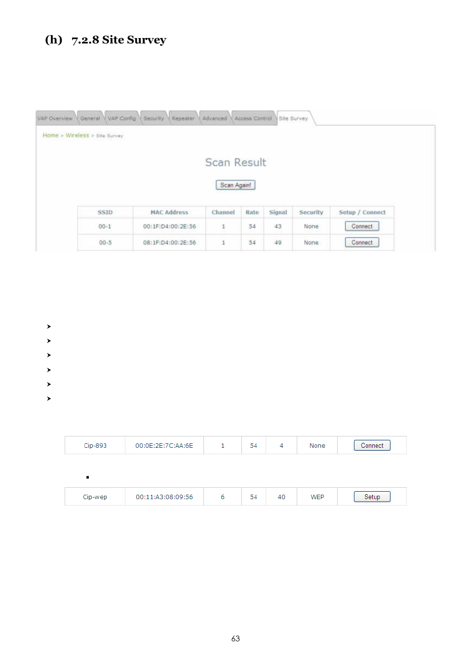 H) 7.2.8 site survey | LevelOne EAP-200 User Manual | Page 63 / 81