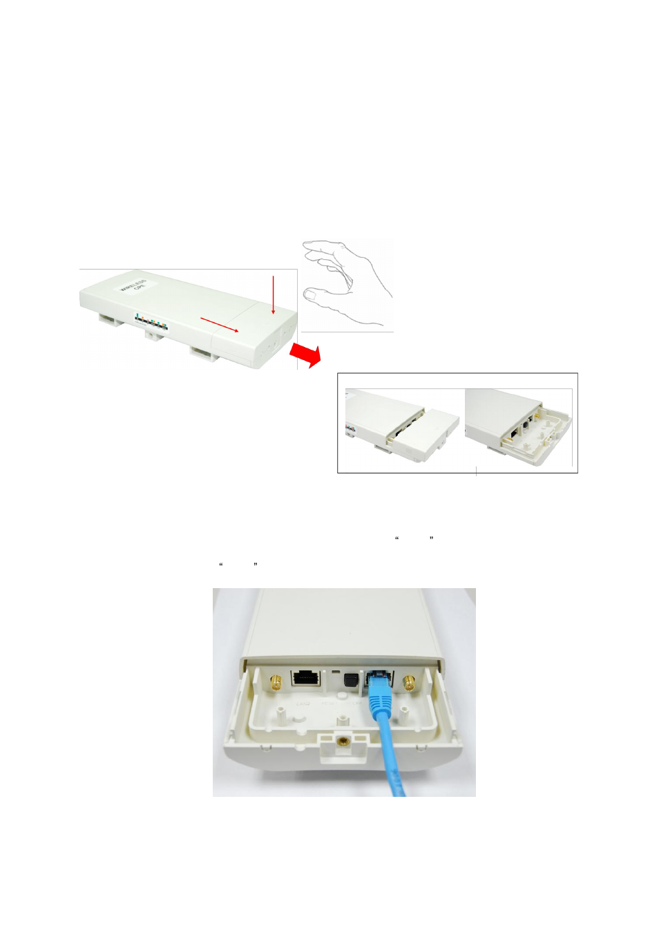 Hardware installation, Connect up, Figure 3 move the cover | Figure 4 cable connection | LevelOne WAB-5120 User Manual | Page 17 / 86