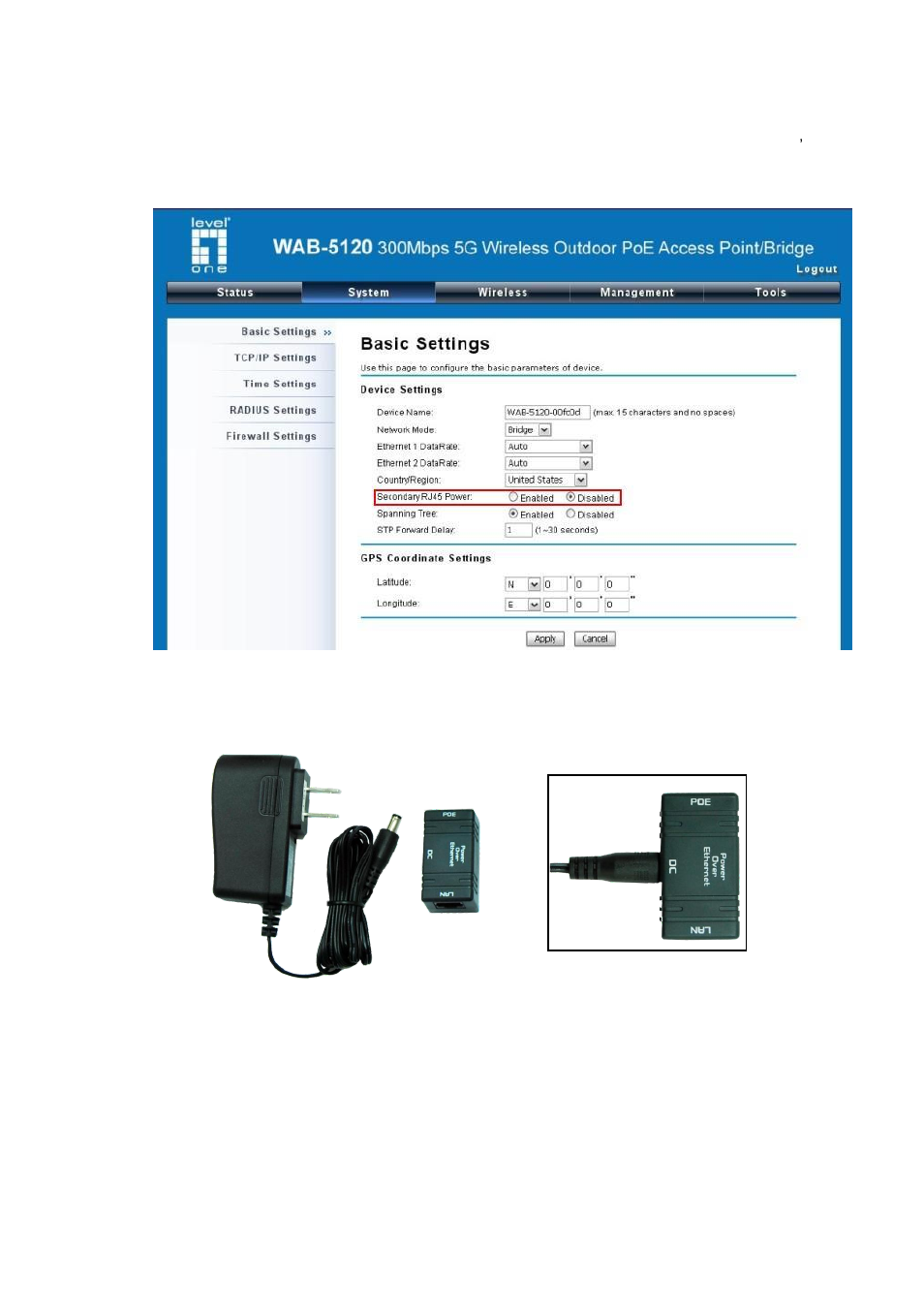 Figure 5 connect to poe injector | LevelOne WAB-5120 User Manual | Page 18 / 86