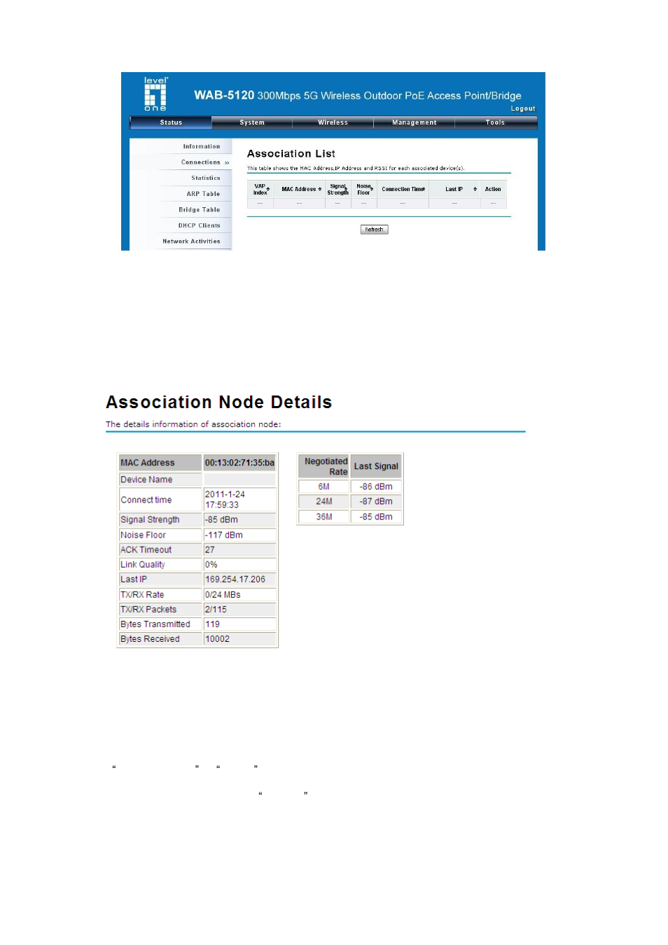 View network flow statistics, Figure 48 connection | LevelOne WAB-5120 User Manual | Page 64 / 86