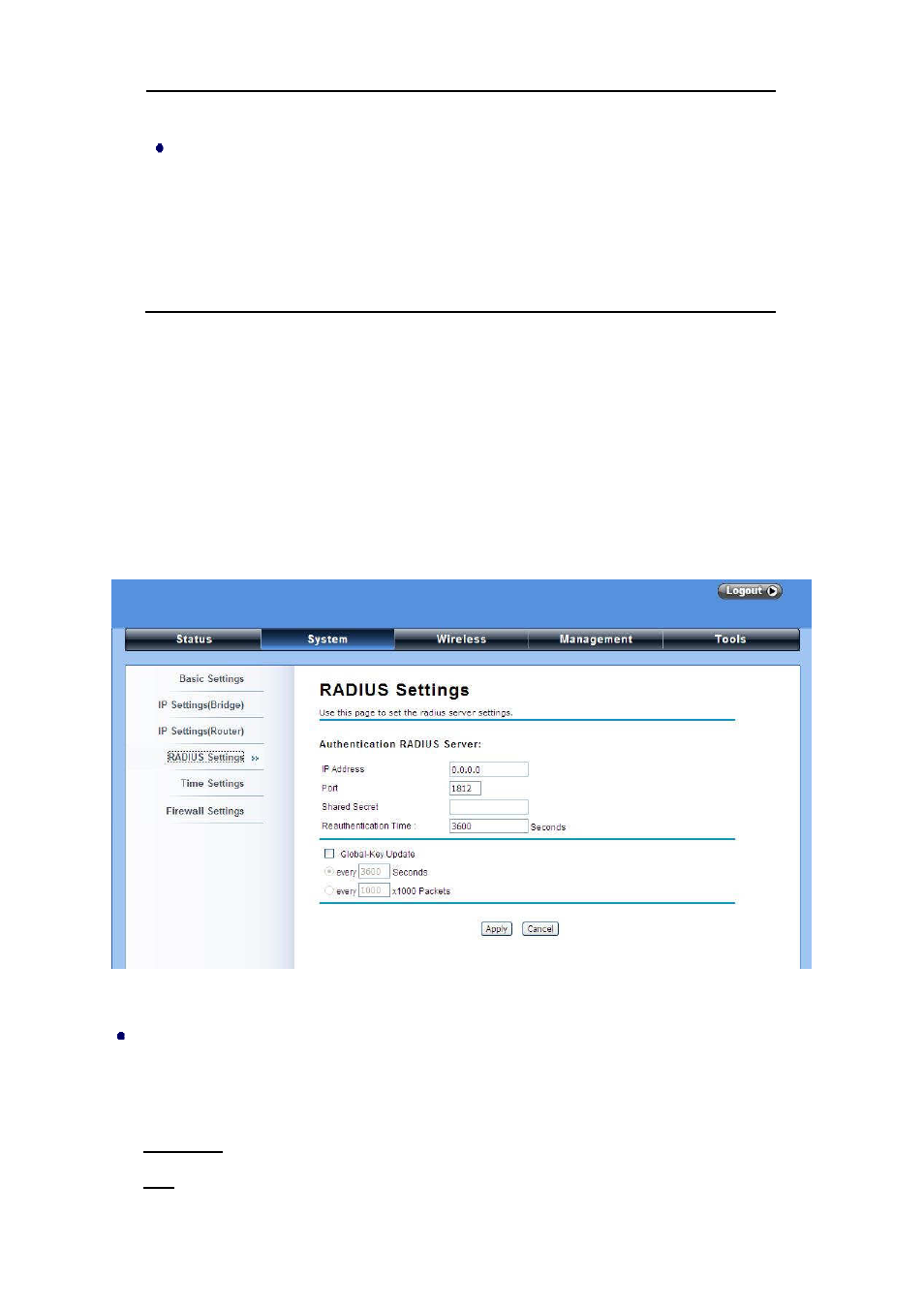 Radius settings | LevelOne WAB-6120 User Manual | Page 30 / 65