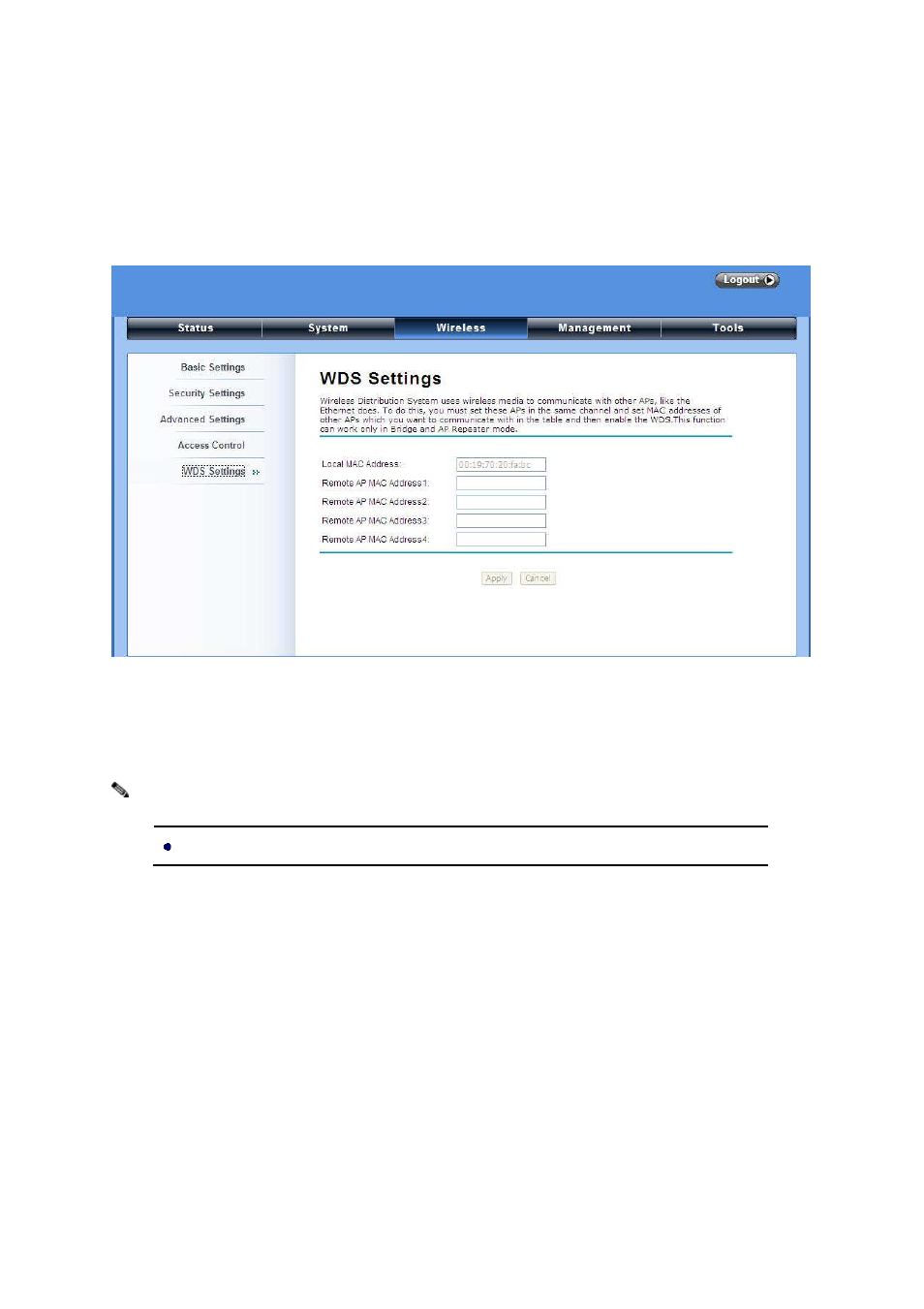 Wds settings | LevelOne WAB-6120 User Manual | Page 46 / 65