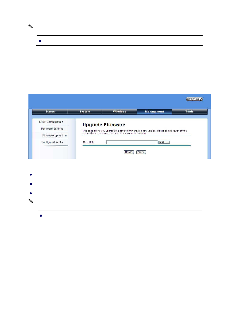 Upgrade firmware, Backup/ retrieve settings | LevelOne WAB-6120 User Manual | Page 50 / 65