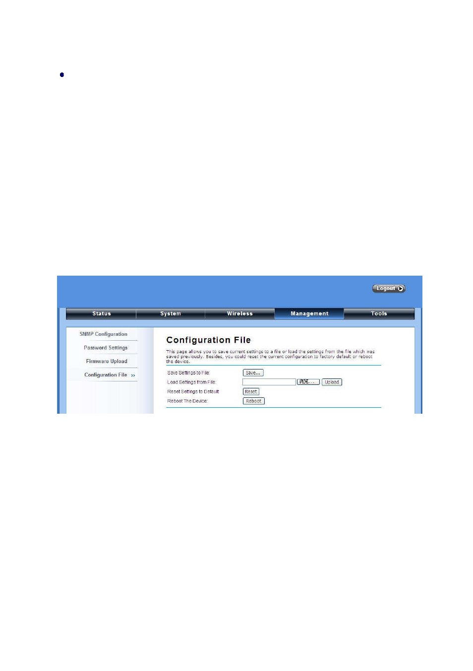 Reboot, System log | LevelOne WAB-6120 User Manual | Page 52 / 65