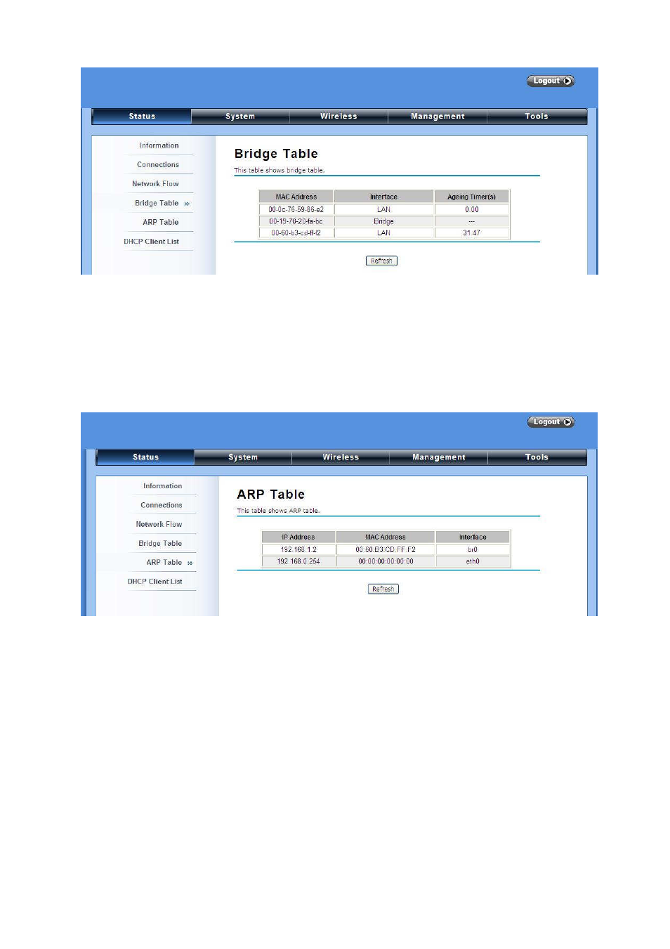 View arp table | LevelOne WAB-6120 User Manual | Page 57 / 65