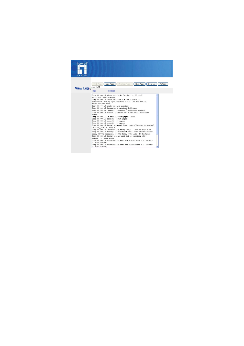 View log | LevelOne WAP-3000 User Manual | Page 14 / 34