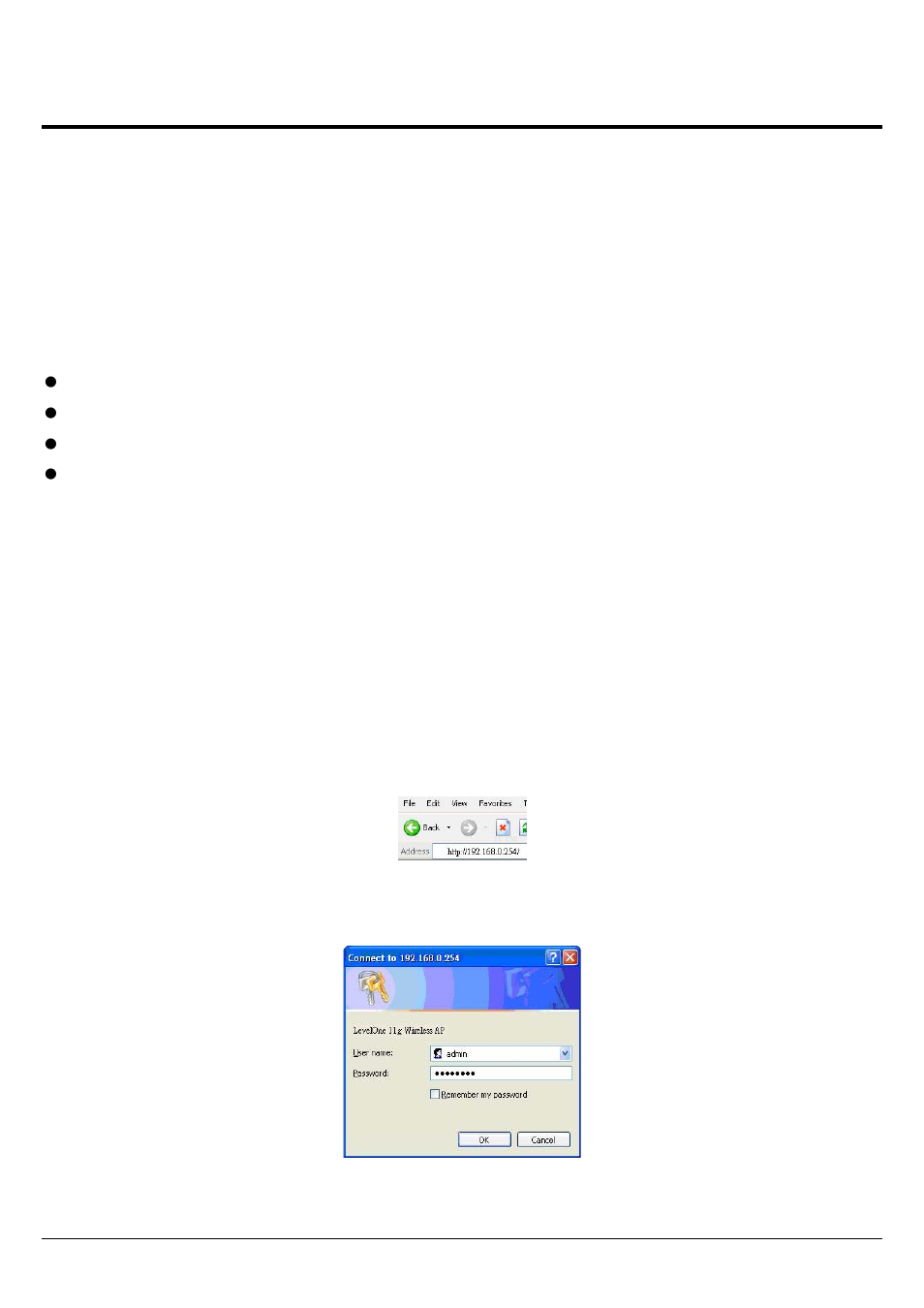 Configuring the wireless lan access point, Ogin to the, Ireless | Through, Wlan, Ogin, Login to the wireless ap through wlan, Login | LevelOne WAP-3000 User Manual | Page 9 / 34