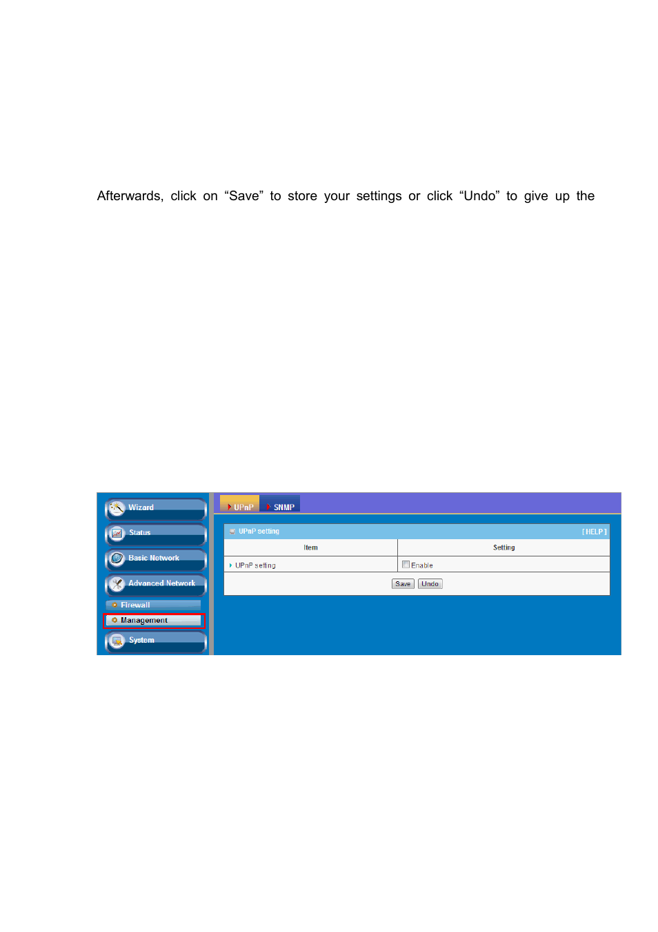 Management, Upnp, Snmp | 2 management | LevelOne WAP-6101 User Manual | Page 45 / 71