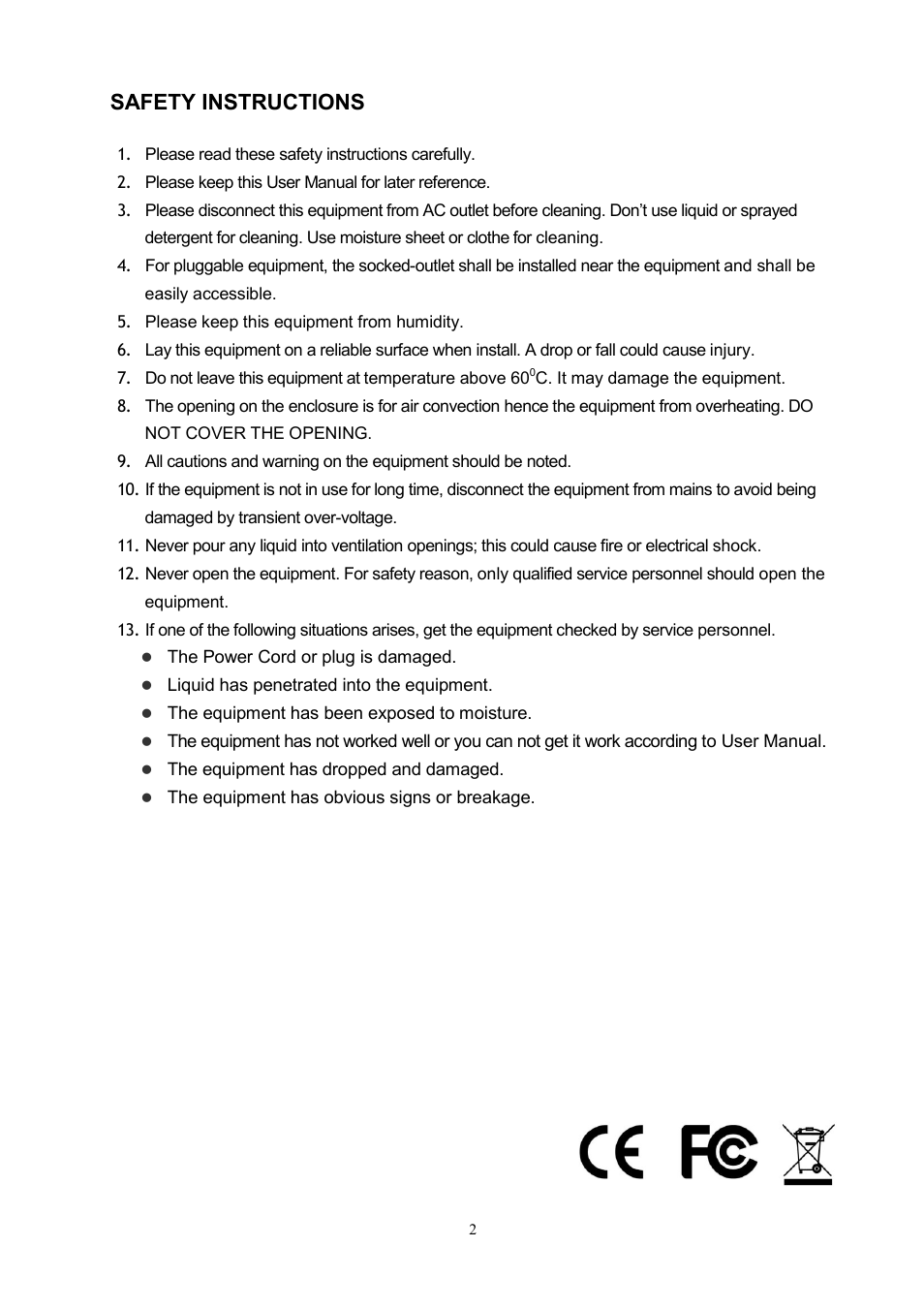 Safety instructions | LevelOne KVM-0117 User Manual | Page 2 / 17