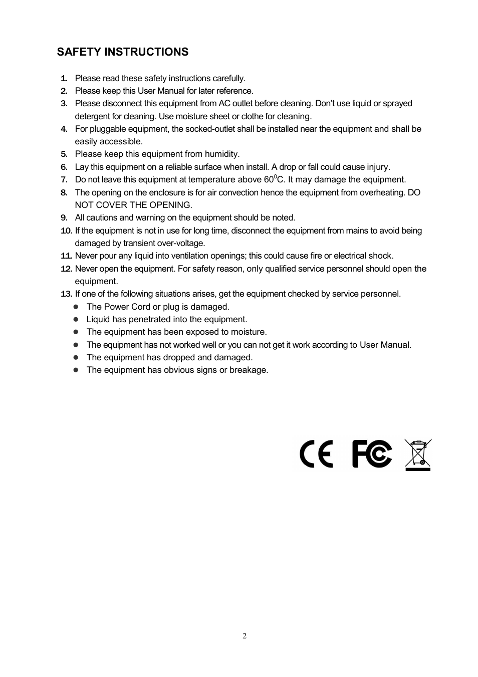 Safety instructions | LevelOne KVM-0217 User Manual | Page 2 / 21