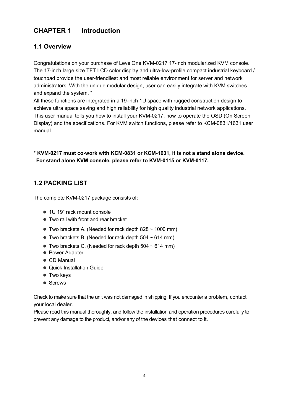 Chapter 1 introduction | LevelOne KVM-0217 User Manual | Page 4 / 21