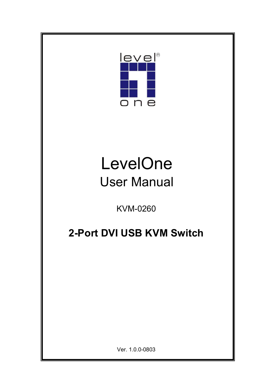 LevelOne KVM-0260 User Manual | 7 pages