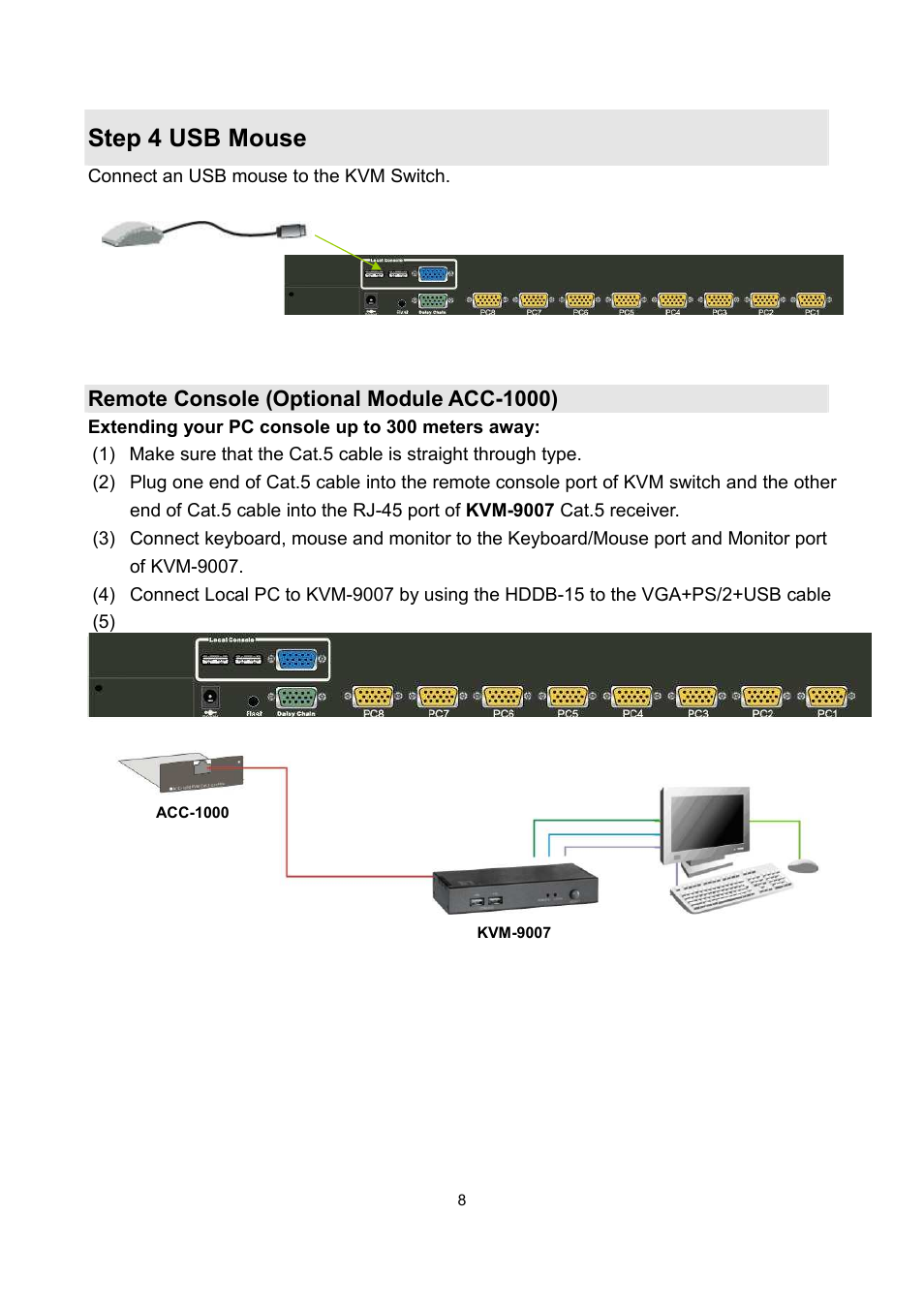 Step 4 usb mouse | LevelOne KVM-0831 User Manual | Page 13 / 31