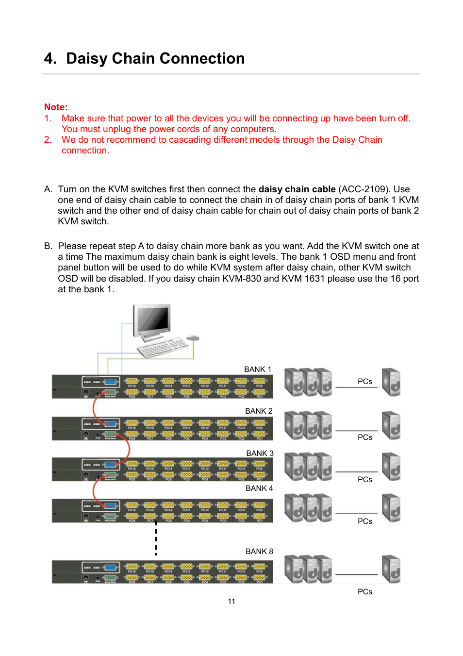 Daisy chain connection | LevelOne KVM-1631 User Manual | Page 47 / 62