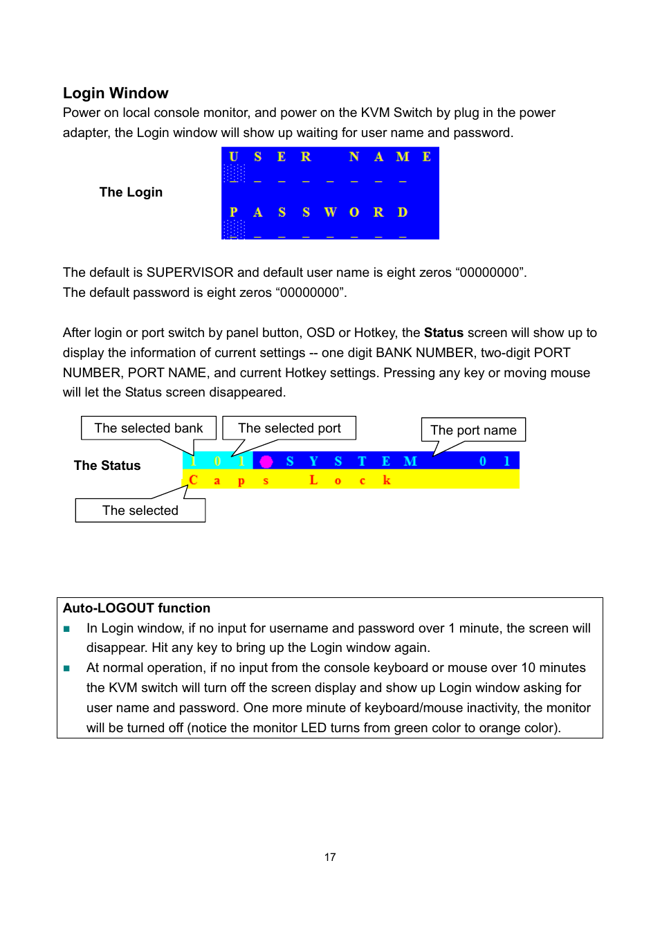 Login window | LevelOne KVM-1631 User Manual | Page 53 / 62