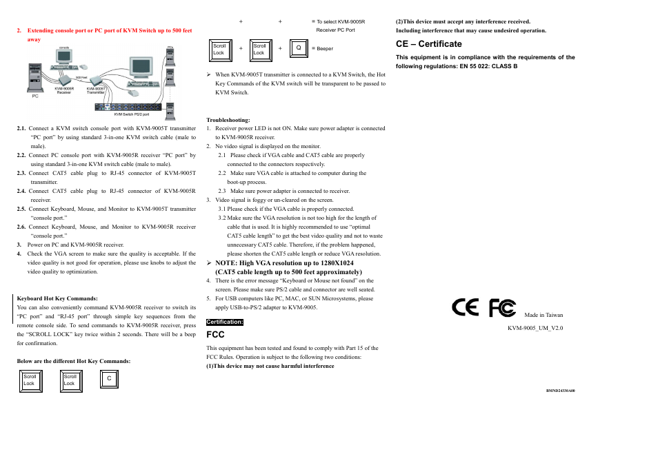 Ce – certificate | LevelOne KVM-9005 User Manual | Page 2 / 4