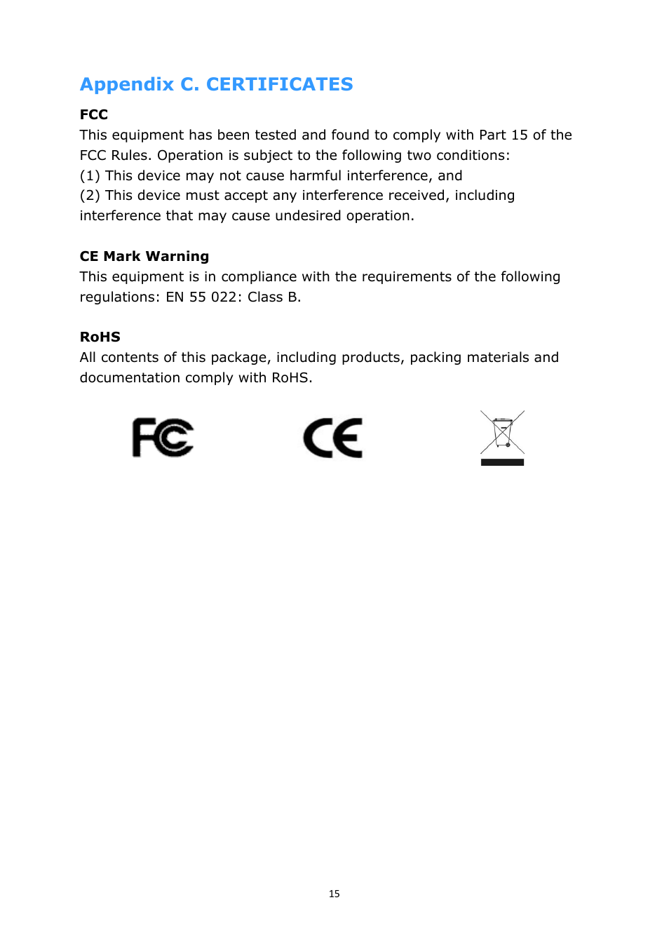 Appendix c. certificates | LevelOne KVM-9006 User Manual | Page 17 / 17