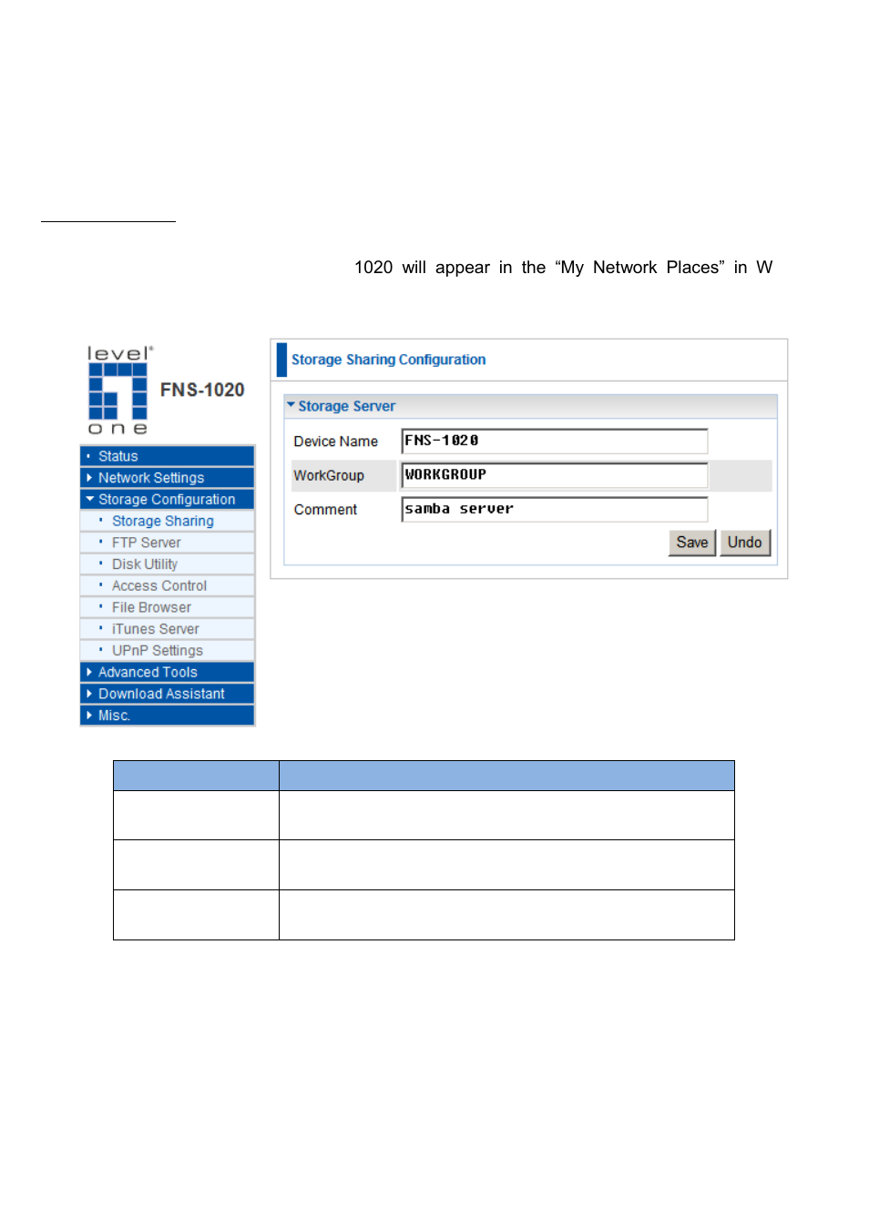 Storage configuration | LevelOne FNS-1020 User Manual | Page 24 / 49