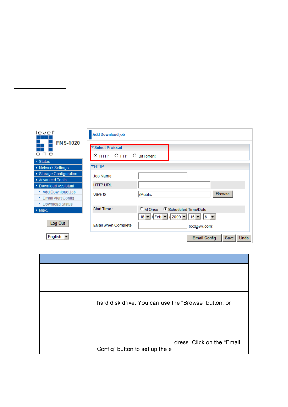 Download assistant | LevelOne FNS-1020 User Manual | Page 32 / 49