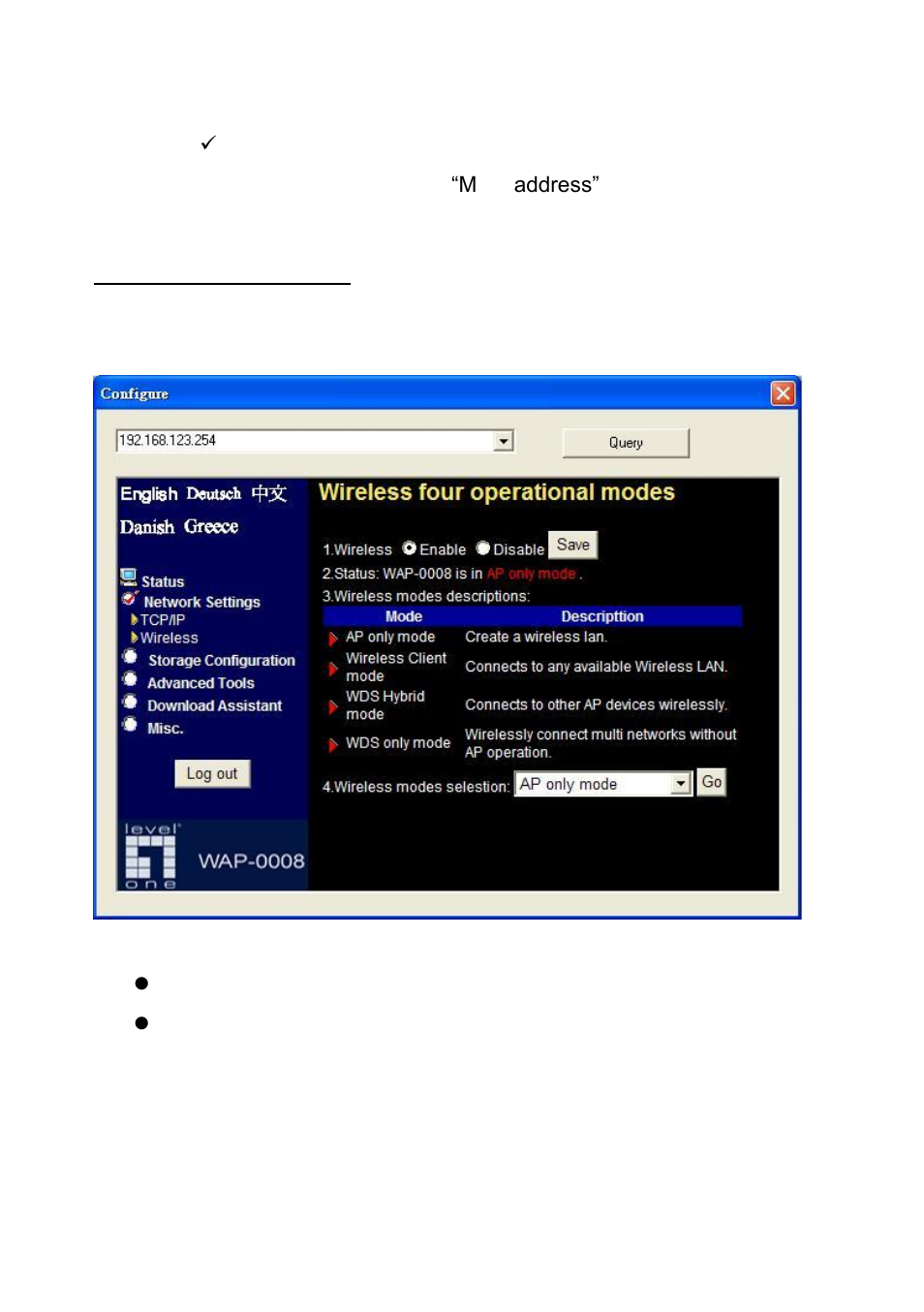 2 wireless setting | LevelOne WAP-0008 User Manual | Page 48 / 138