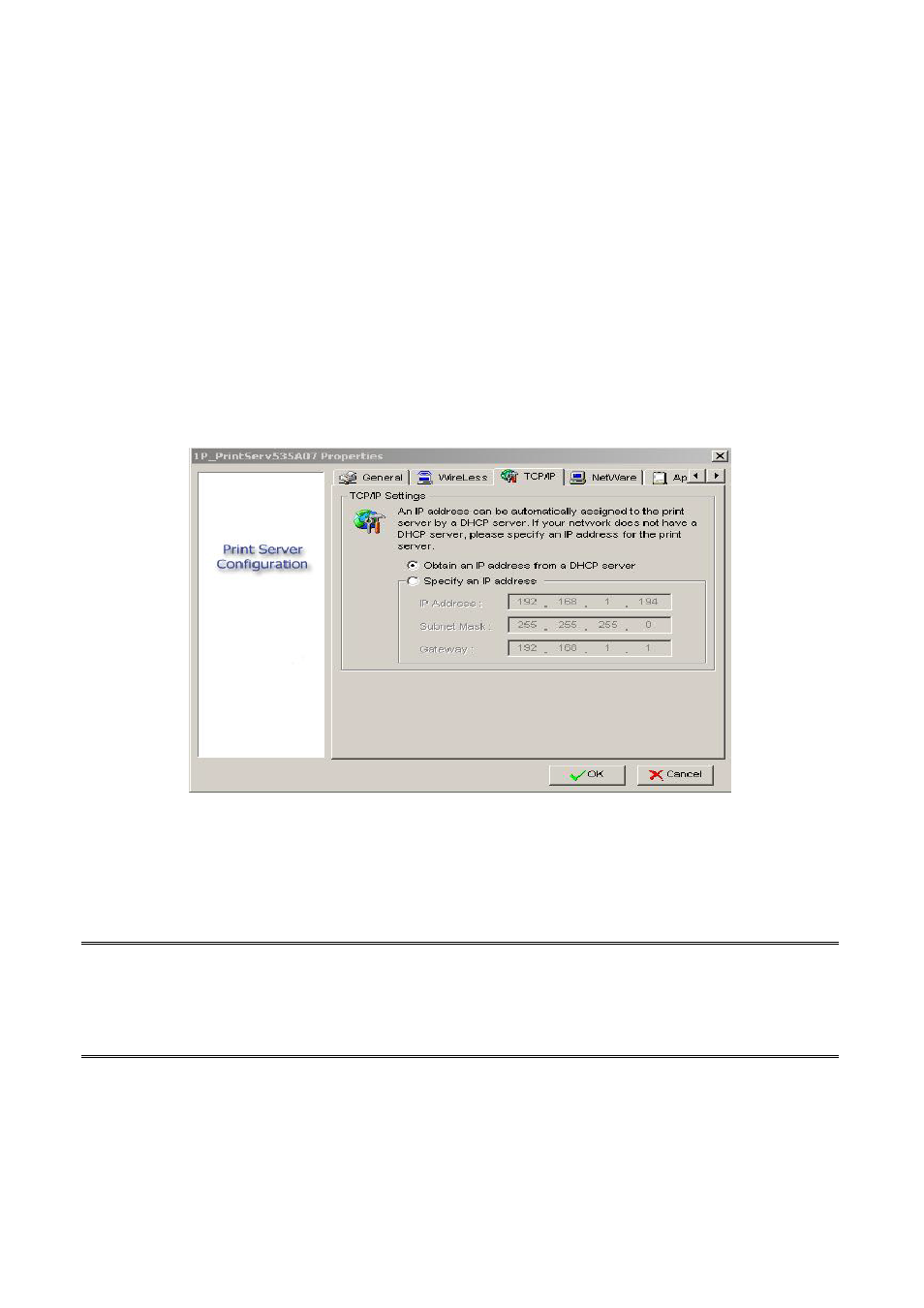 Properties –tcp/ip options | LevelOne FPS-1032 User Manual | Page 24 / 81