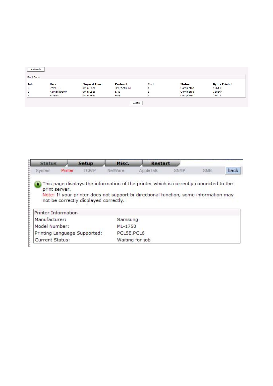 Printer status | LevelOne WPS-1133 User Manual | Page 35 / 84