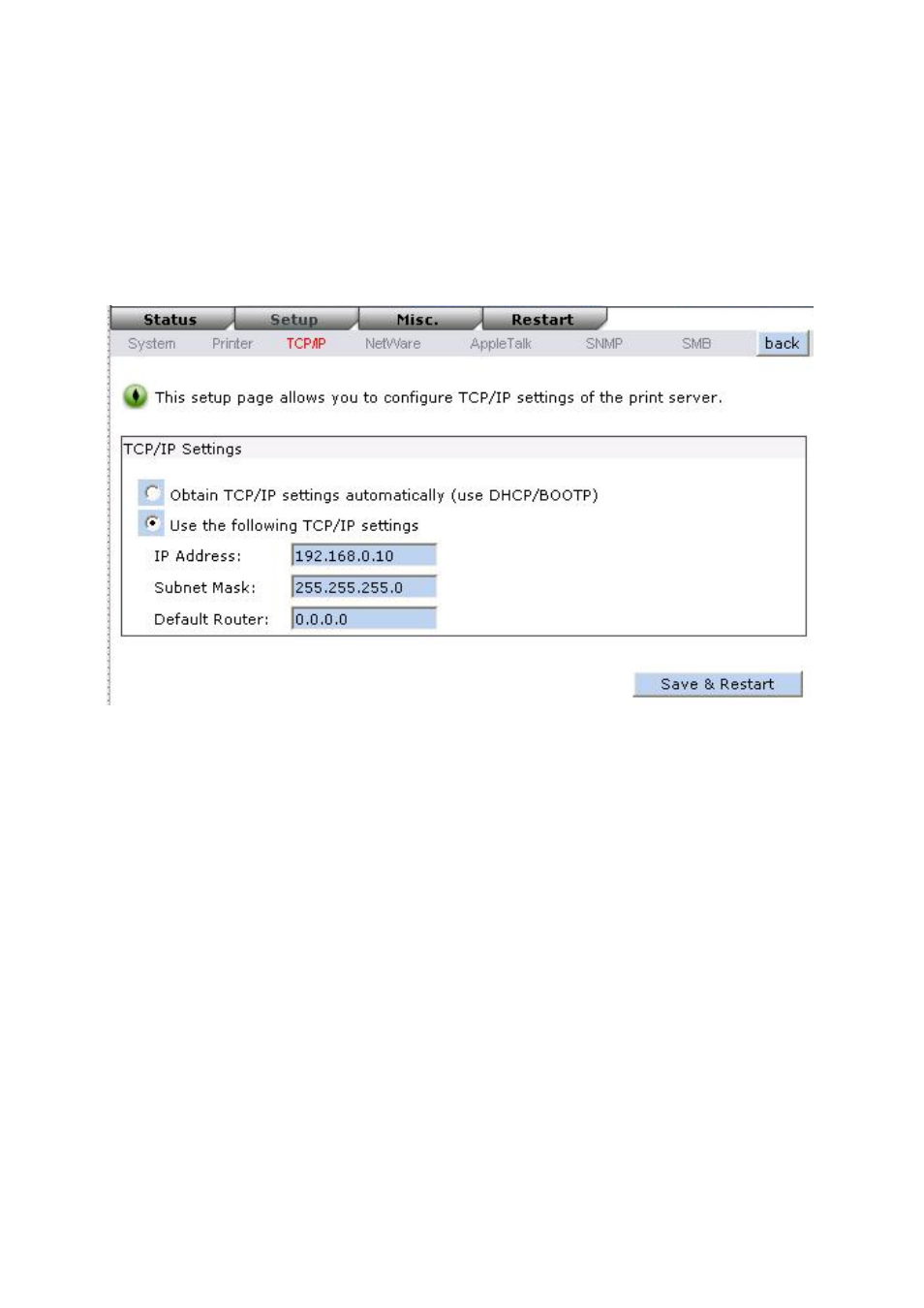 Netware setup, Tcp/ip setup | LevelOne WPS-1133 User Manual | Page 44 / 84