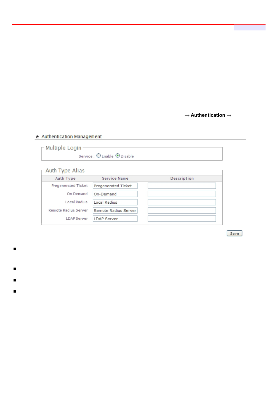 2 configure authentication, 1 authentication management | LevelOne WHG-1000 User Manual | Page 67 / 136