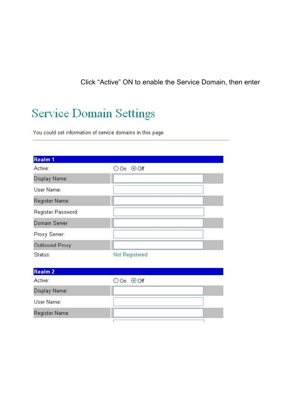 Service domain | LevelOne VOI-7100 User Manual | Page 41 / 81