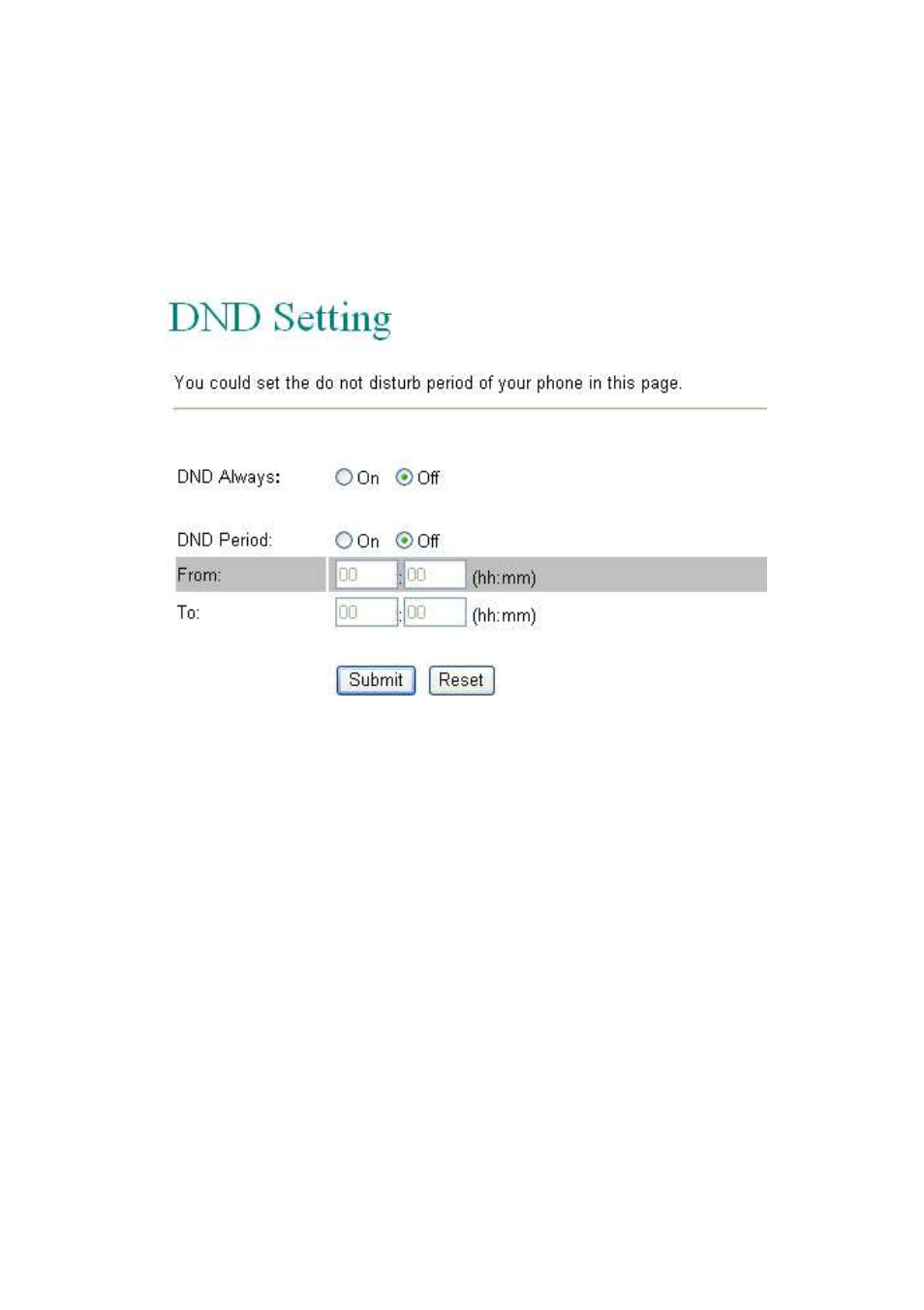 Dnd (do not disturb) | LevelOne VOI-7011 User Manual | Page 31 / 110