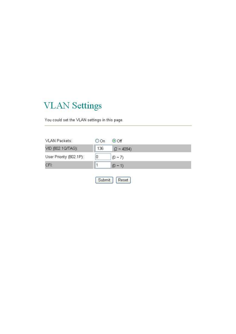 Vlan settings | LevelOne VOI-7011 User Manual | Page 51 / 110