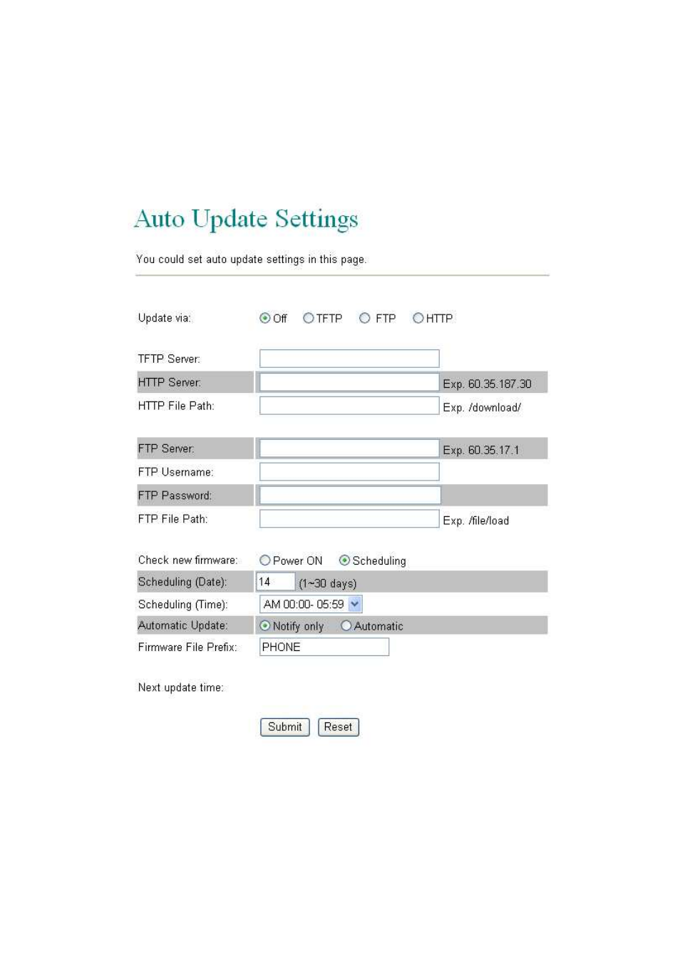 Auto update settings | LevelOne VOI-7011 User Manual | Page 80 / 110