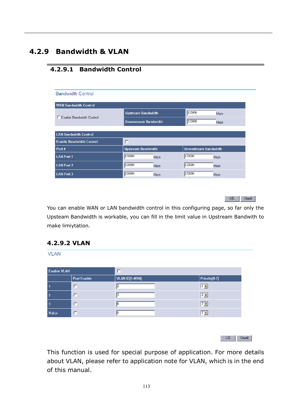 9 bandwidth & vlan | LevelOne VOI-8001 User Manual | Page 113 / 117