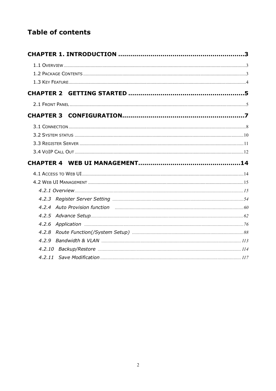LevelOne VOI-8001 User Manual | Page 2 / 117
