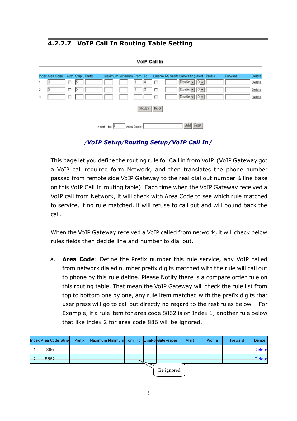 7 voip call in routing table setting | LevelOne VOI-8001 User Manual | Page 37 / 117