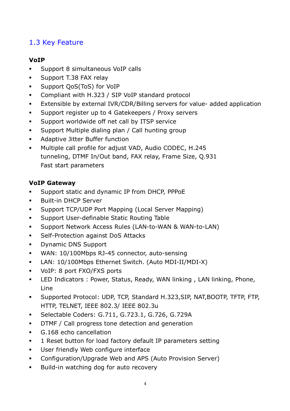 LevelOne VOI-8001 User Manual | Page 4 / 117