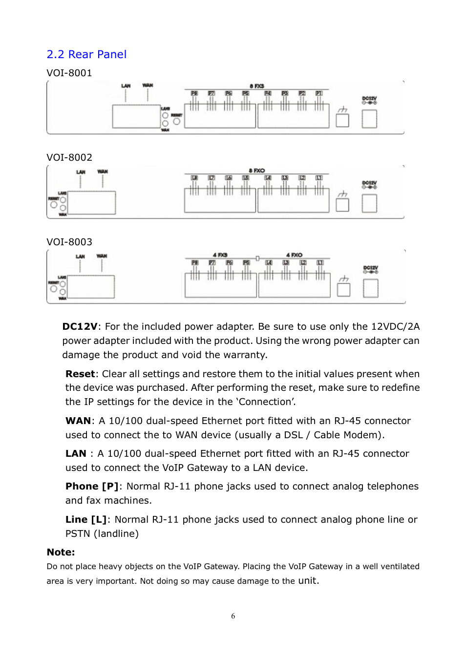 LevelOne VOI-8001 User Manual | Page 6 / 117