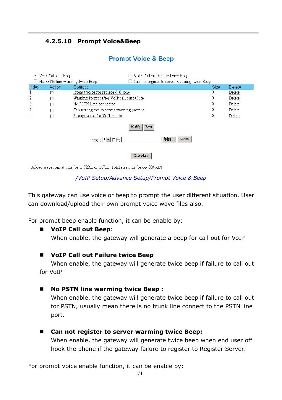 LevelOne VOI-8001 User Manual | Page 74 / 117