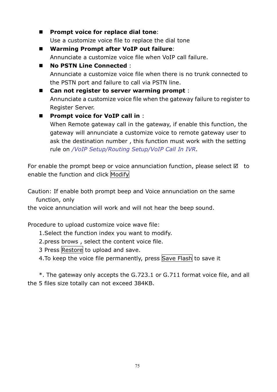 LevelOne VOI-8001 User Manual | Page 75 / 117