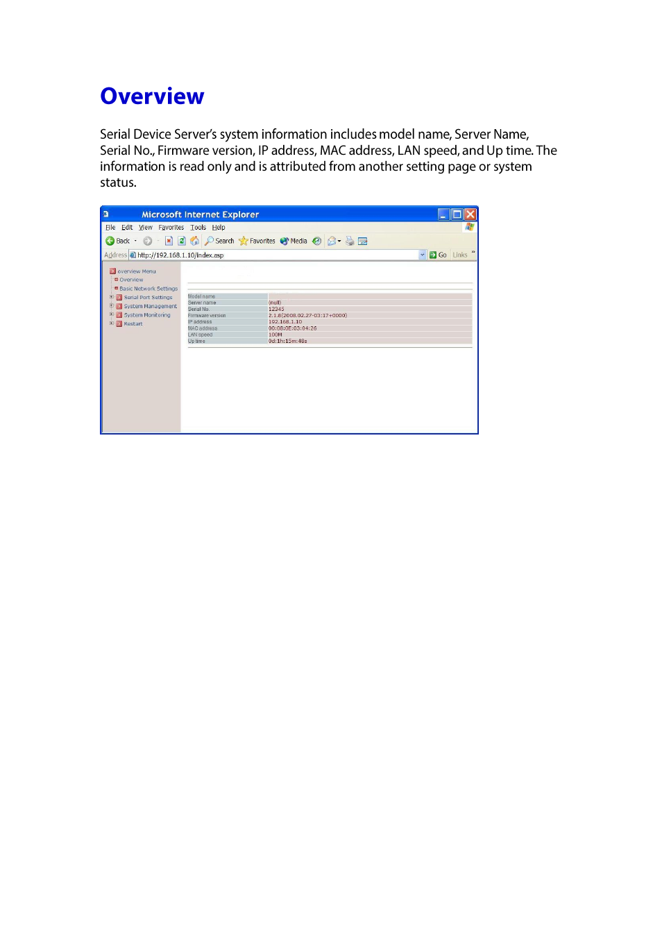 Verview | LevelOne IED-1020 User Manual | Page 11 / 72