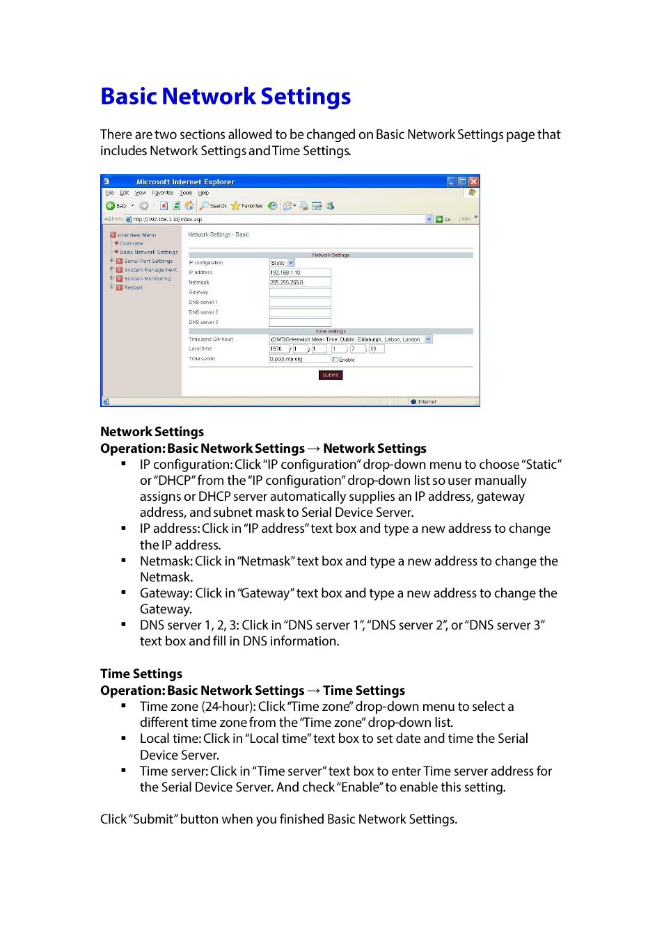 Asic, Etwork, Ettings | LevelOne IED-1020 User Manual | Page 12 / 72