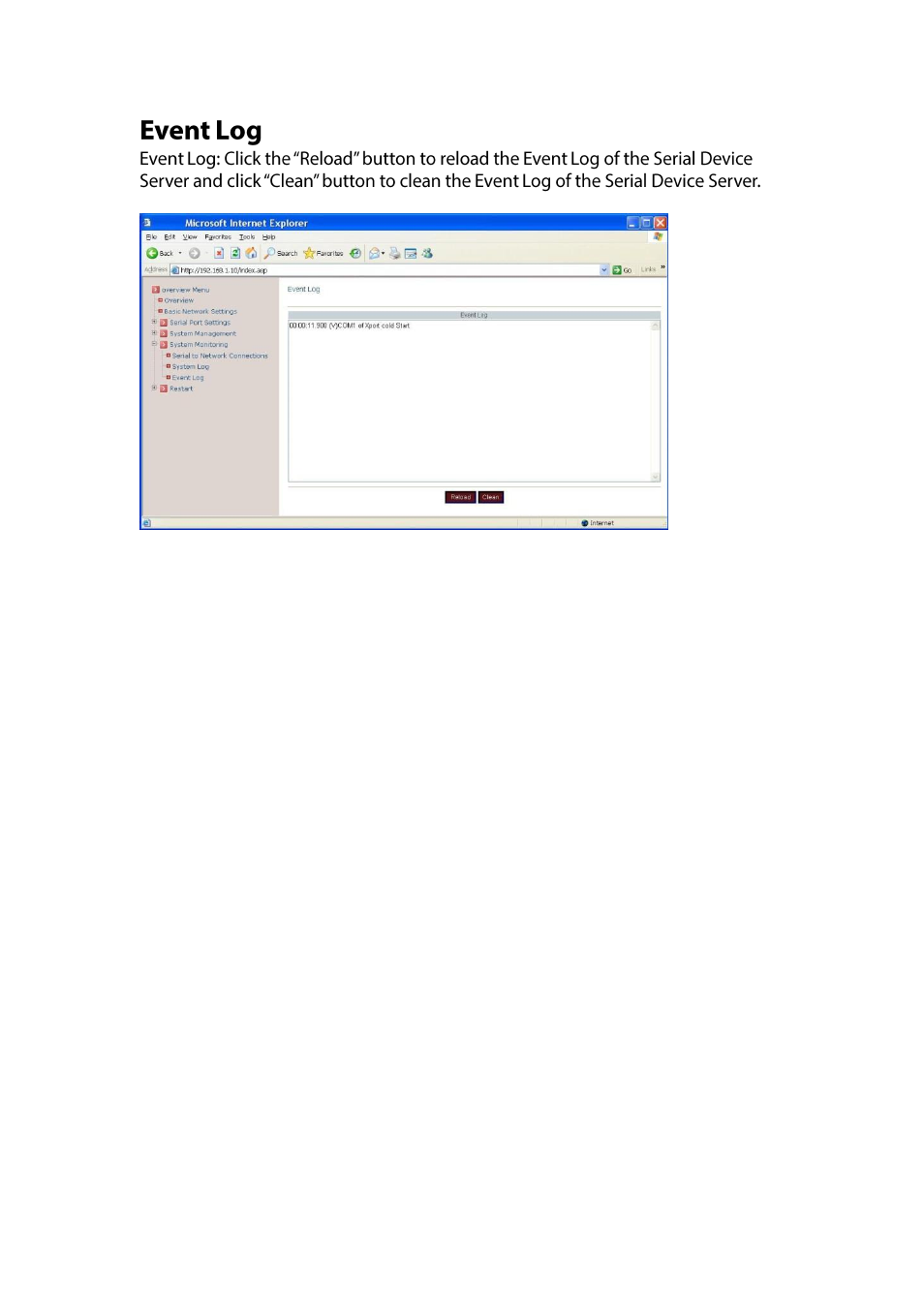 Event log | LevelOne IED-1020 User Manual | Page 30 / 72