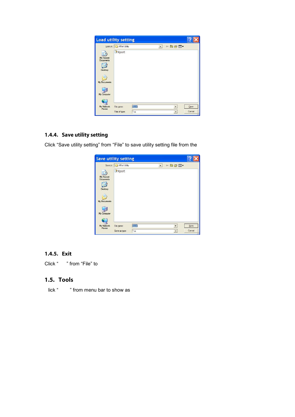 Save utility setting, Exit, Ools | LevelOne IED-1020 User Manual | Page 50 / 72