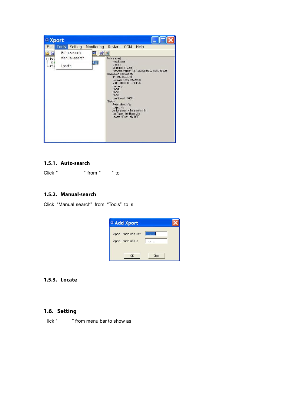 Auto-search, Manual-search, Locate | Etting | LevelOne IED-1020 User Manual | Page 51 / 72
