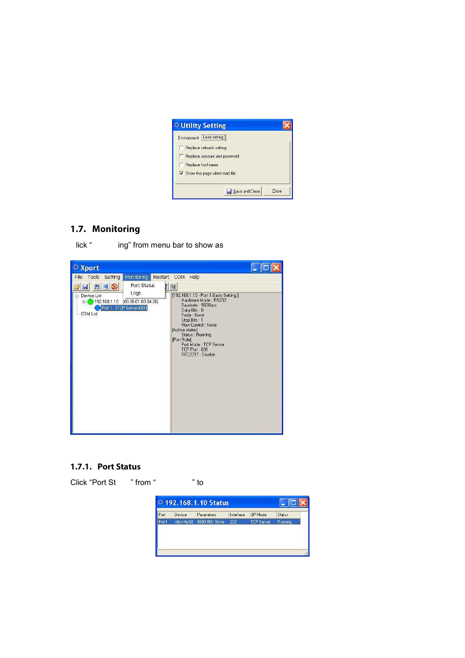 Onitoring, Port status | LevelOne IED-1020 User Manual | Page 65 / 72