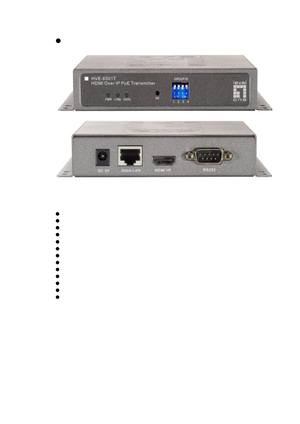 System components | LevelOne HVE-6501T User Manual | Page 6 / 19
