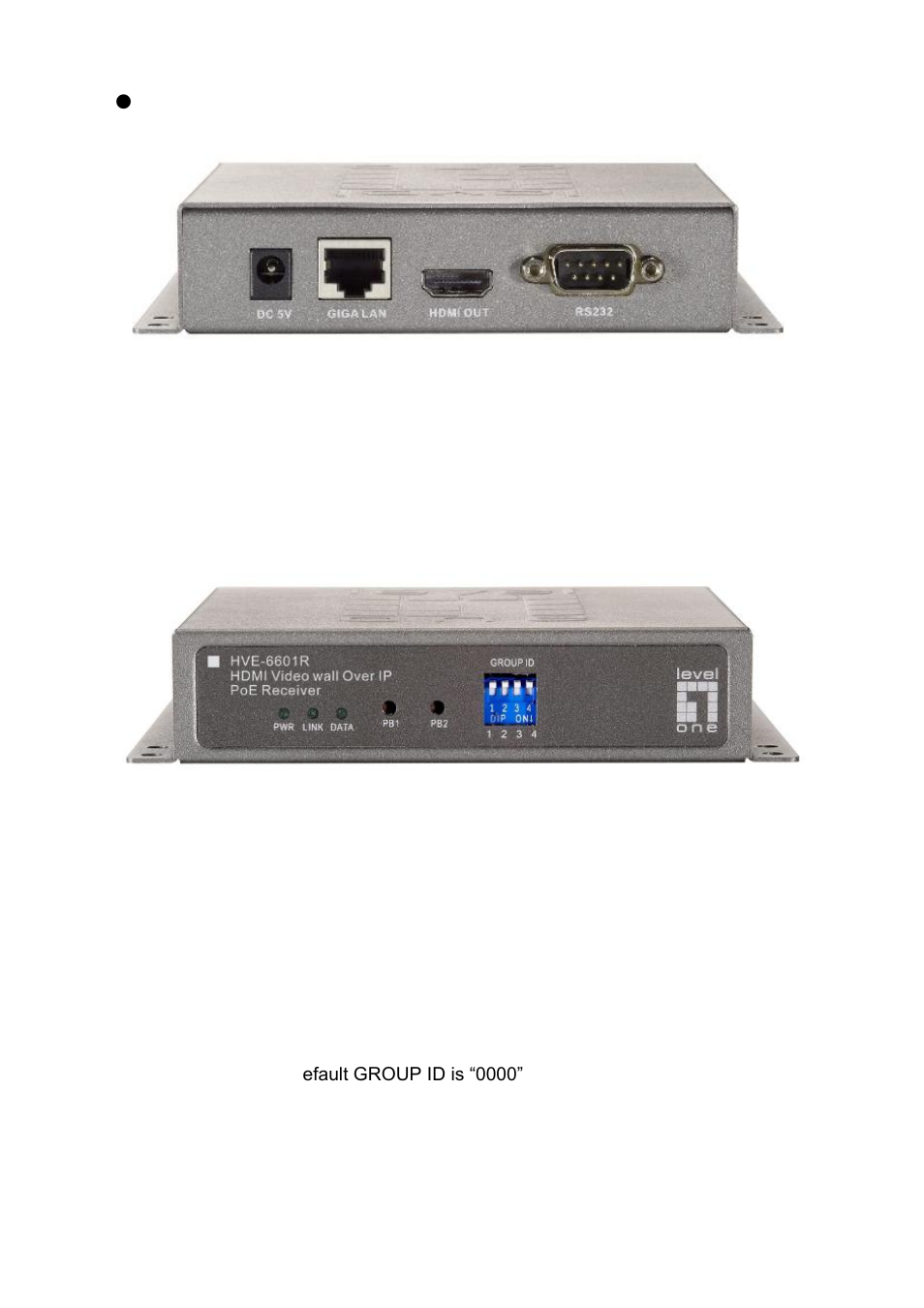 Hve-6601 receiver (video wall) | LevelOne HVE-6601T User Manual | Page 10 / 30