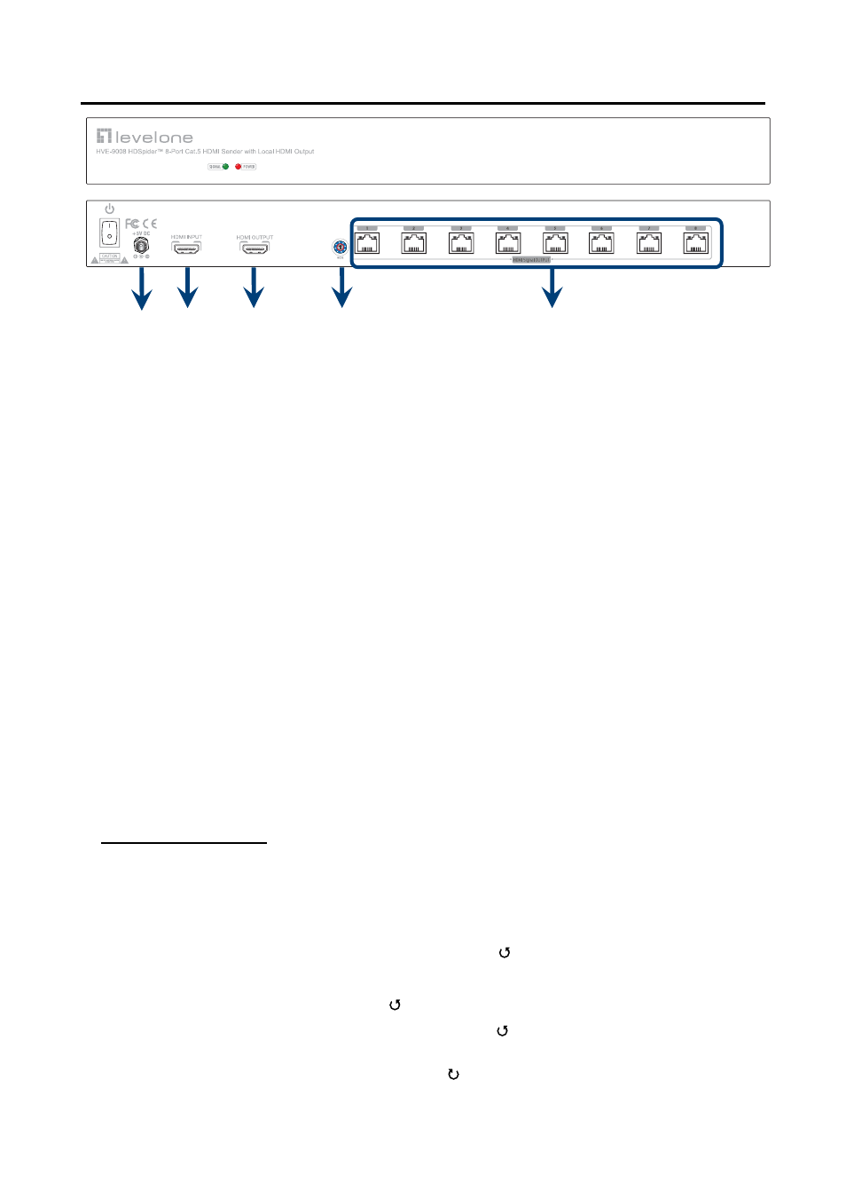 Hve-9008 hdspider, Port cat.5 hdmi sender with local hdmi output | LevelOne HVE-9900 User Manual | Page 12 / 28
